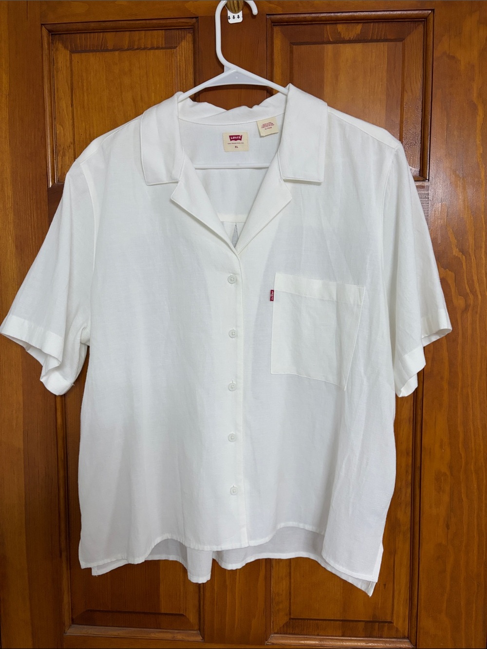 Levi's White Open-Collar Short Sleeve Button Shirt